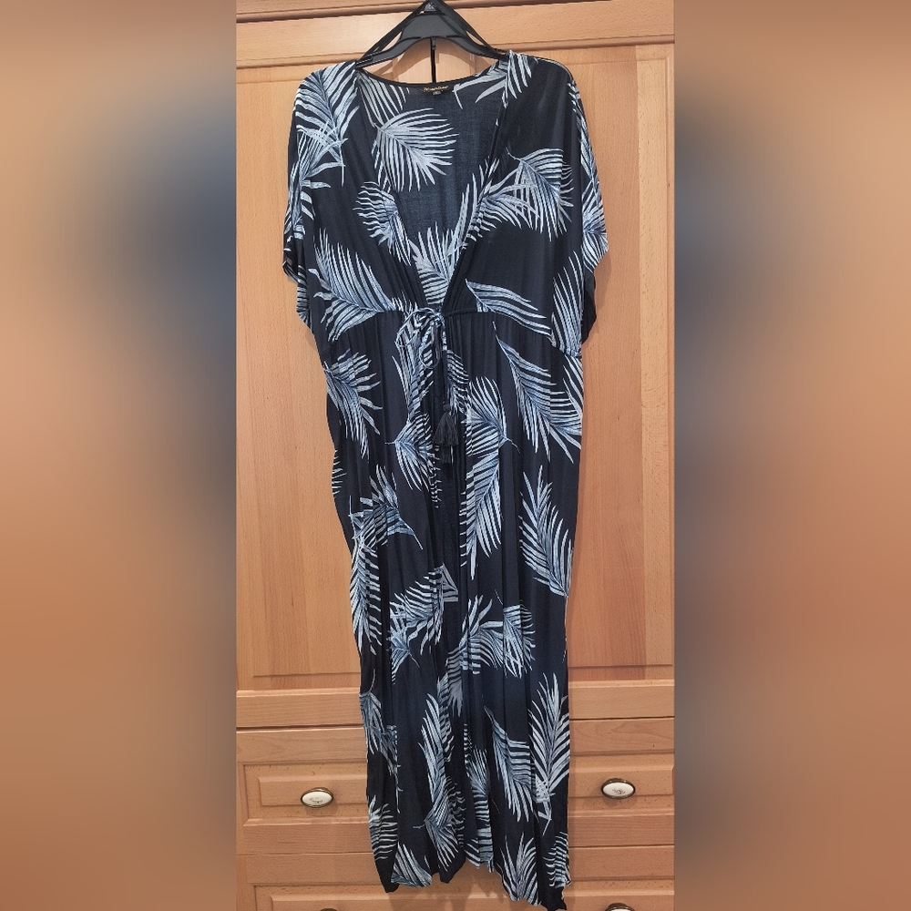 Spiaggia Dolce Palm Leaf Print Maxi Swim Cover